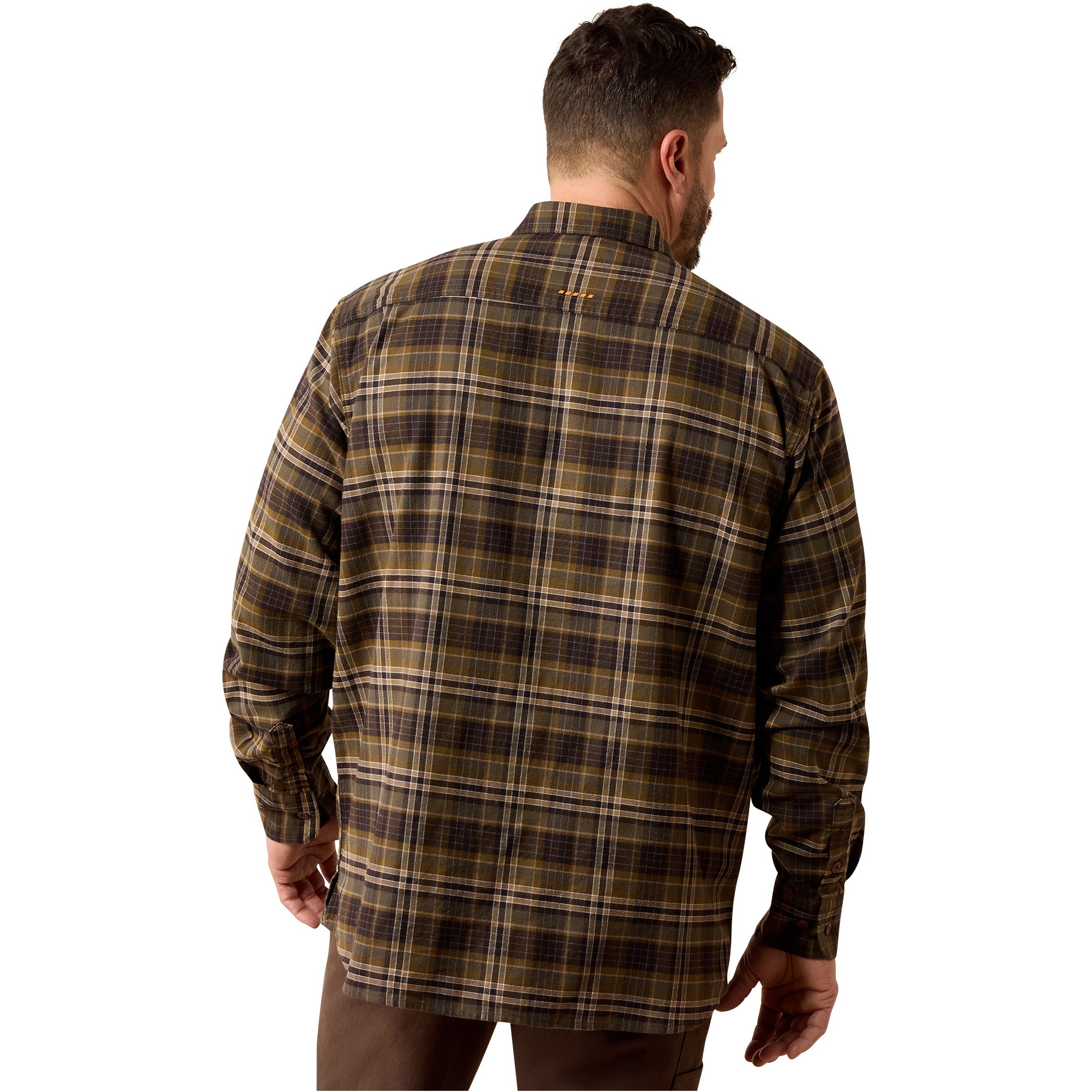 2026 Ariat Mens Rebar Flannel Durastretch Work Shirt 10079234 - Earth